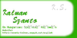 kalman szanto business card